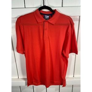 New Tom & Teddy Men's 100% Pima Cotton Polo Shirt Orange Large